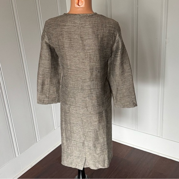 Eileen Fisher Petite 2pc Linen Neutral Skirt Suit Button Up Jacket Set MP - Picture 4 of 14